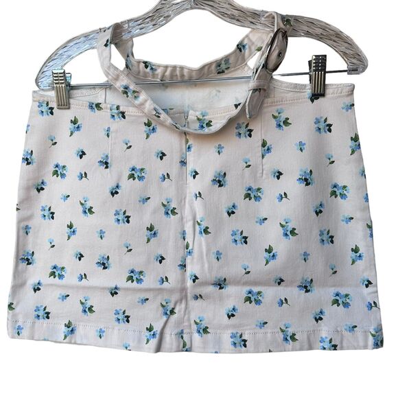 weworewhat cut out mini skirt watercolor ditsy zr5 ivory with blue floral medium - Picture 8 of 12